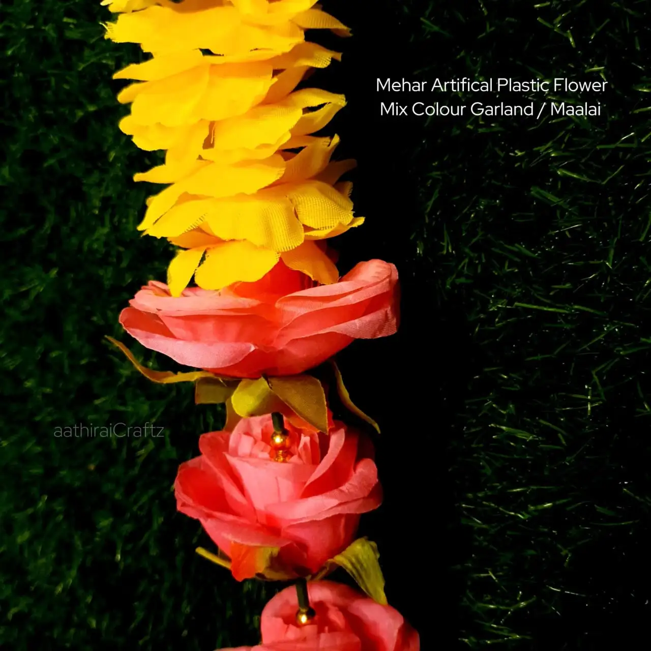 Mehar Artifical Plastic Flower Mix Colour Garland / Maalai - image 3