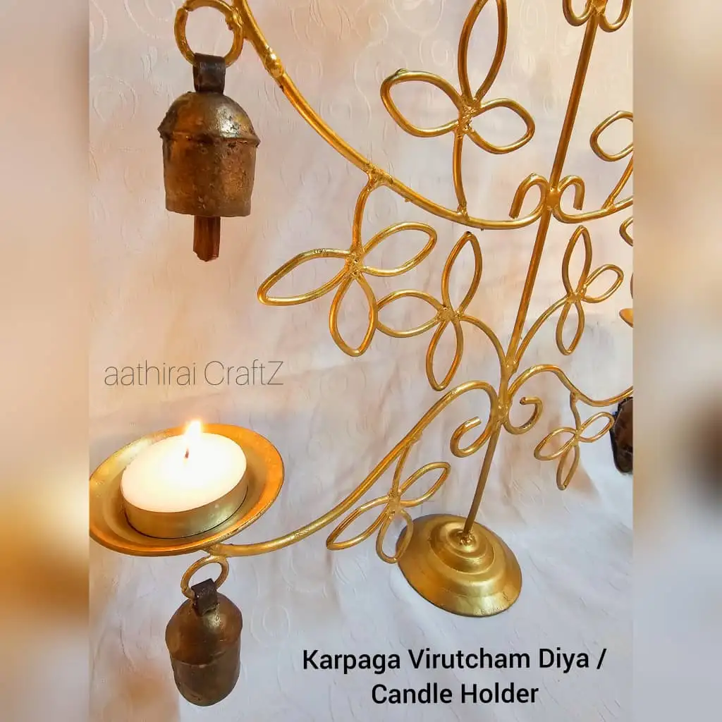 Karpaga Virutcham Diya / Tealight Candle Holder for Home Deco - image 3