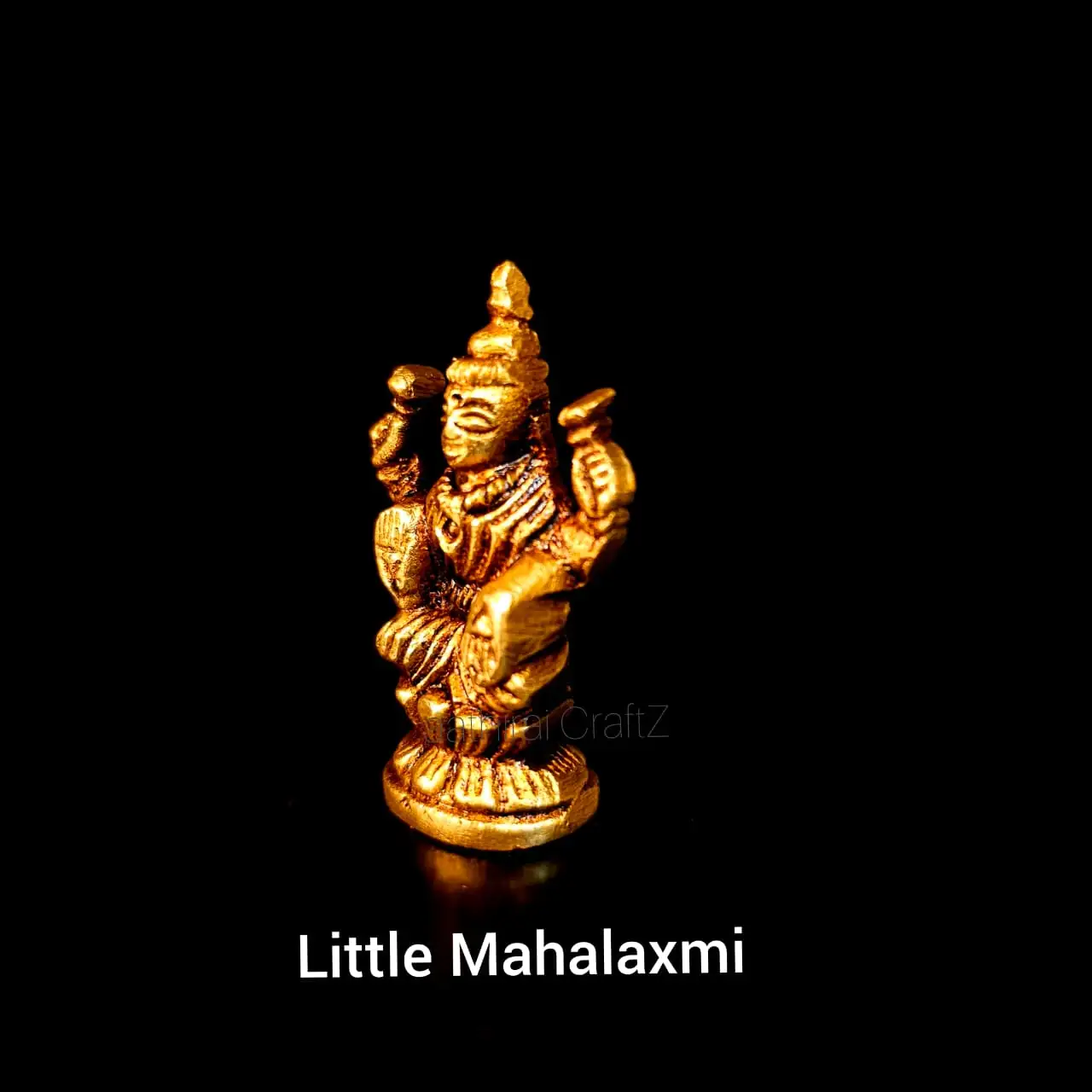 Little Mahalaxmi Statue Brass Antique Finish - image 3
