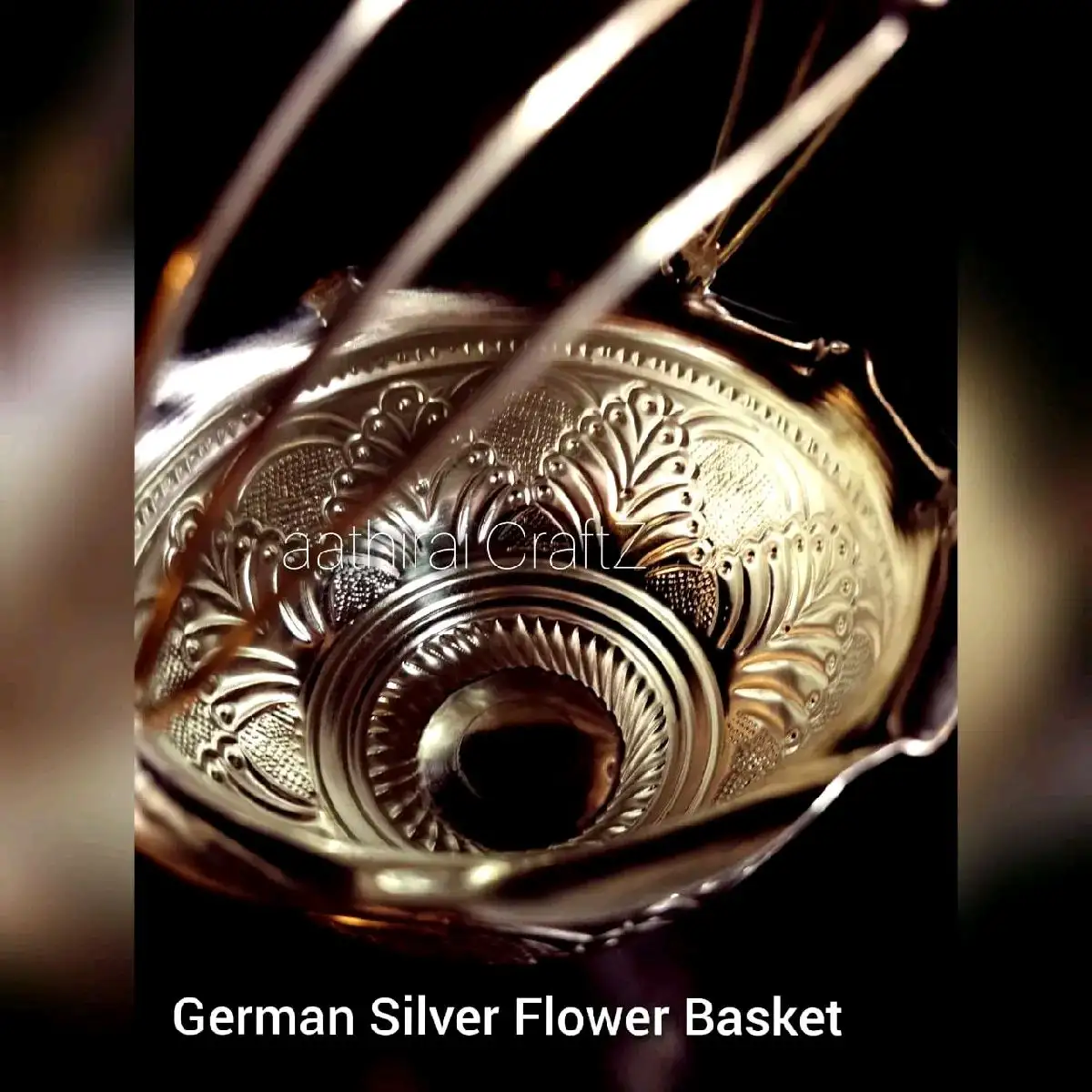 German Silver Flower Basket - image 4