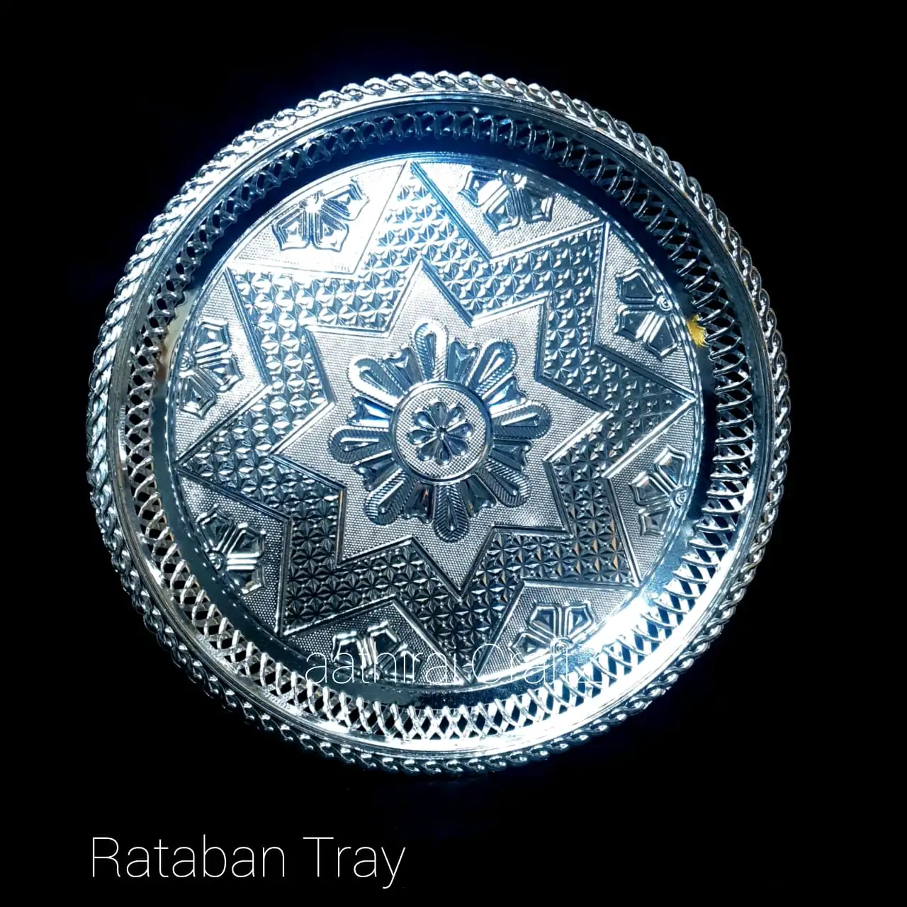 Rataban Silver Pooja / Decorative Plate  Rataban Silver Pooja Tray - image 3