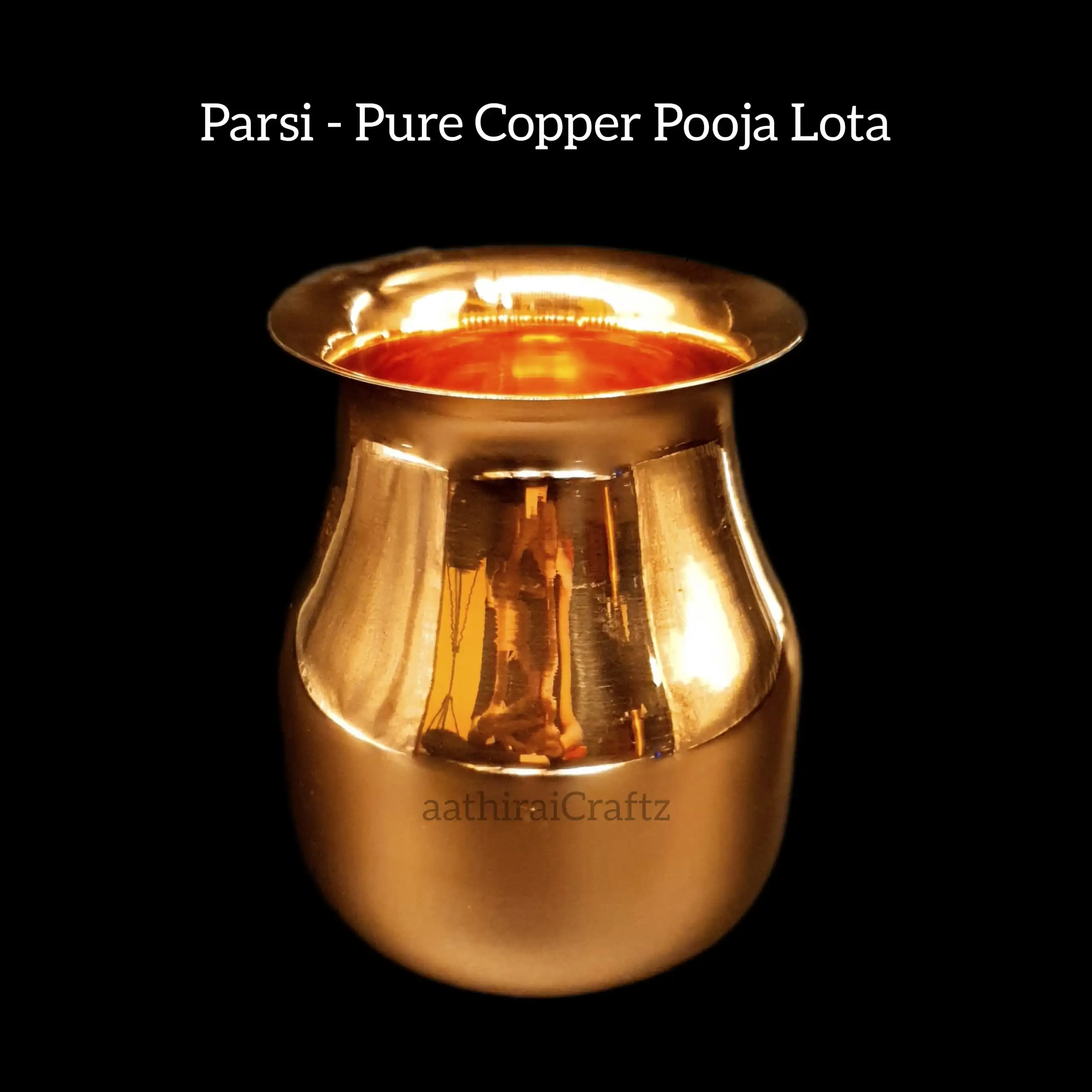 Pure Copper Parsi Lota - Bekas Air / Cawan Tembaga