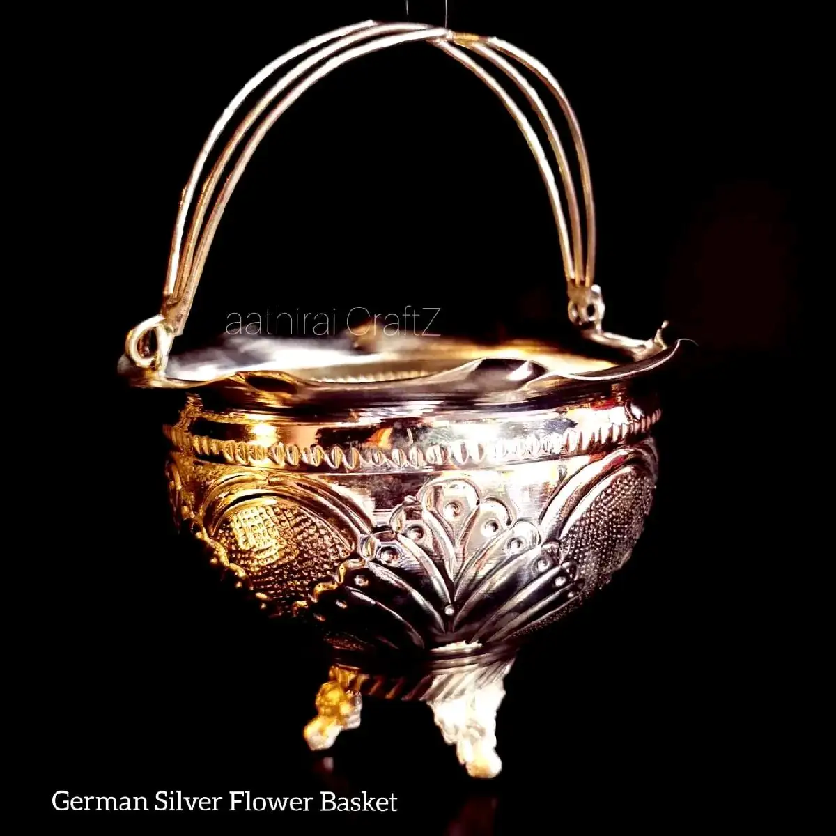 German Silver Flower Basket
