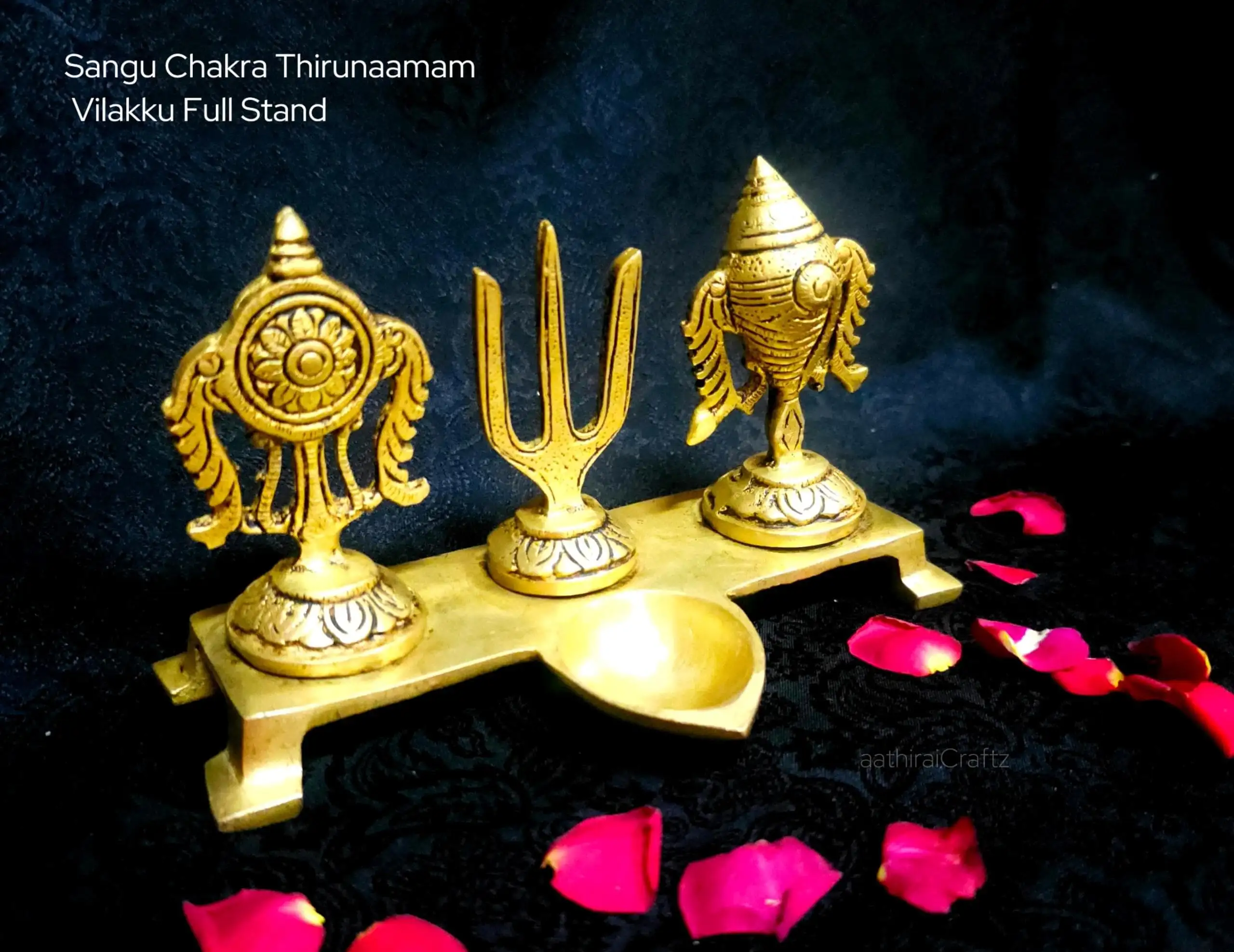 Sangu Chakra Perumal Tirunaamam Vilakku With Stand - image 3