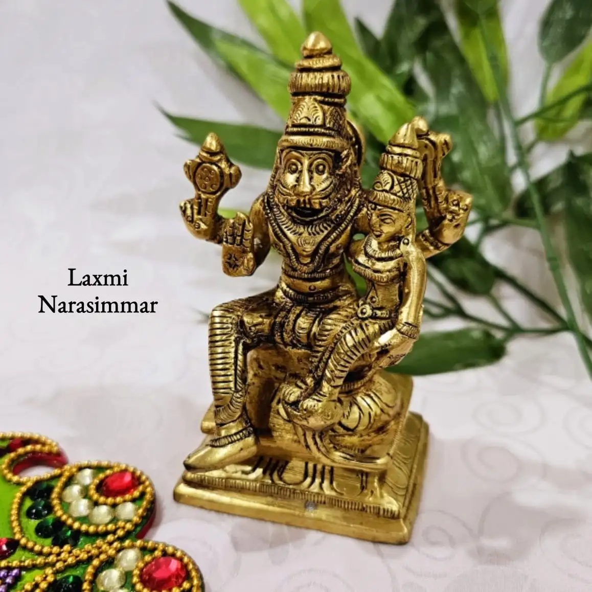 Laxmi narasimmar Brass Antique Finish - image 3