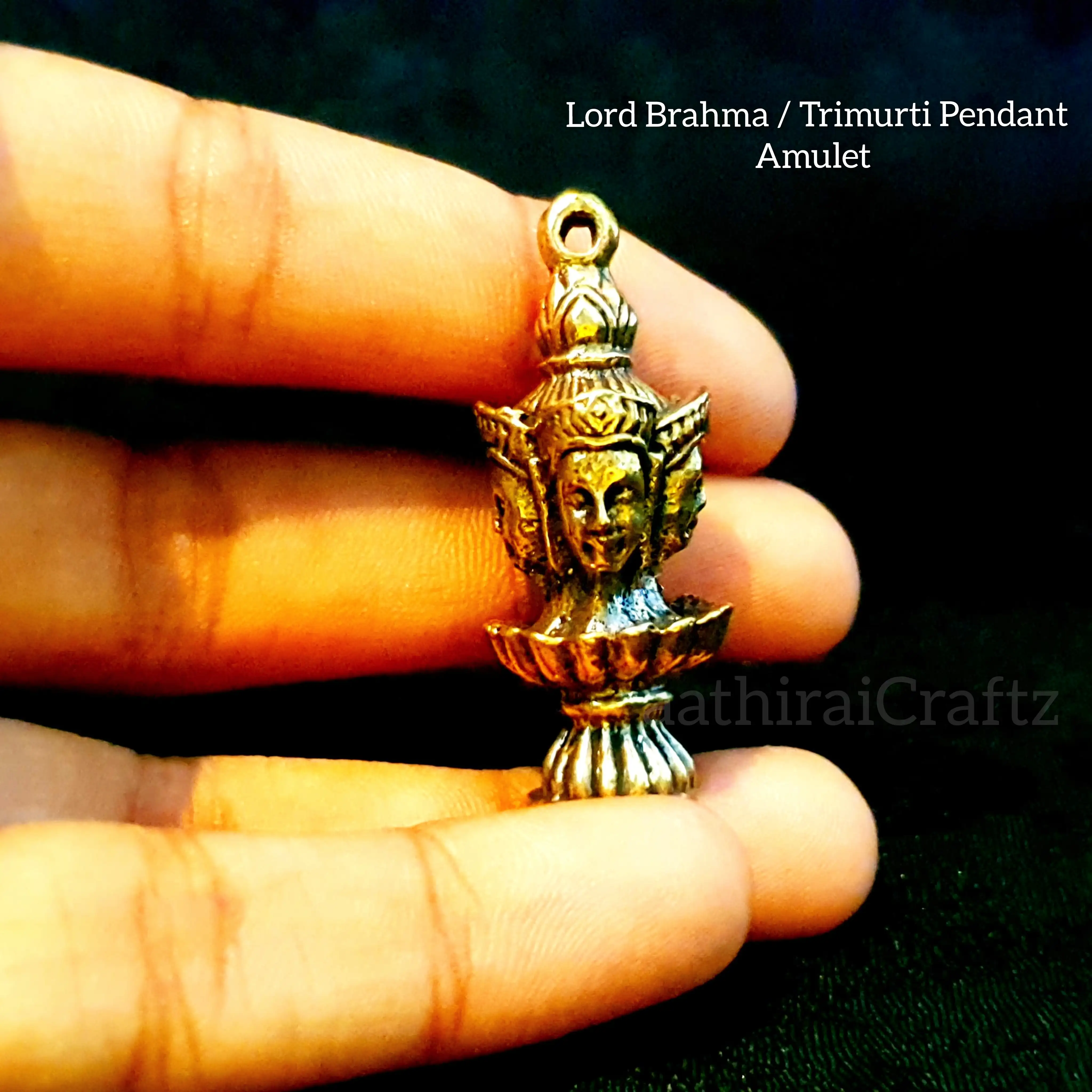 Lord Brahma / Trimurti Pendant Amulet Miniature - image 6