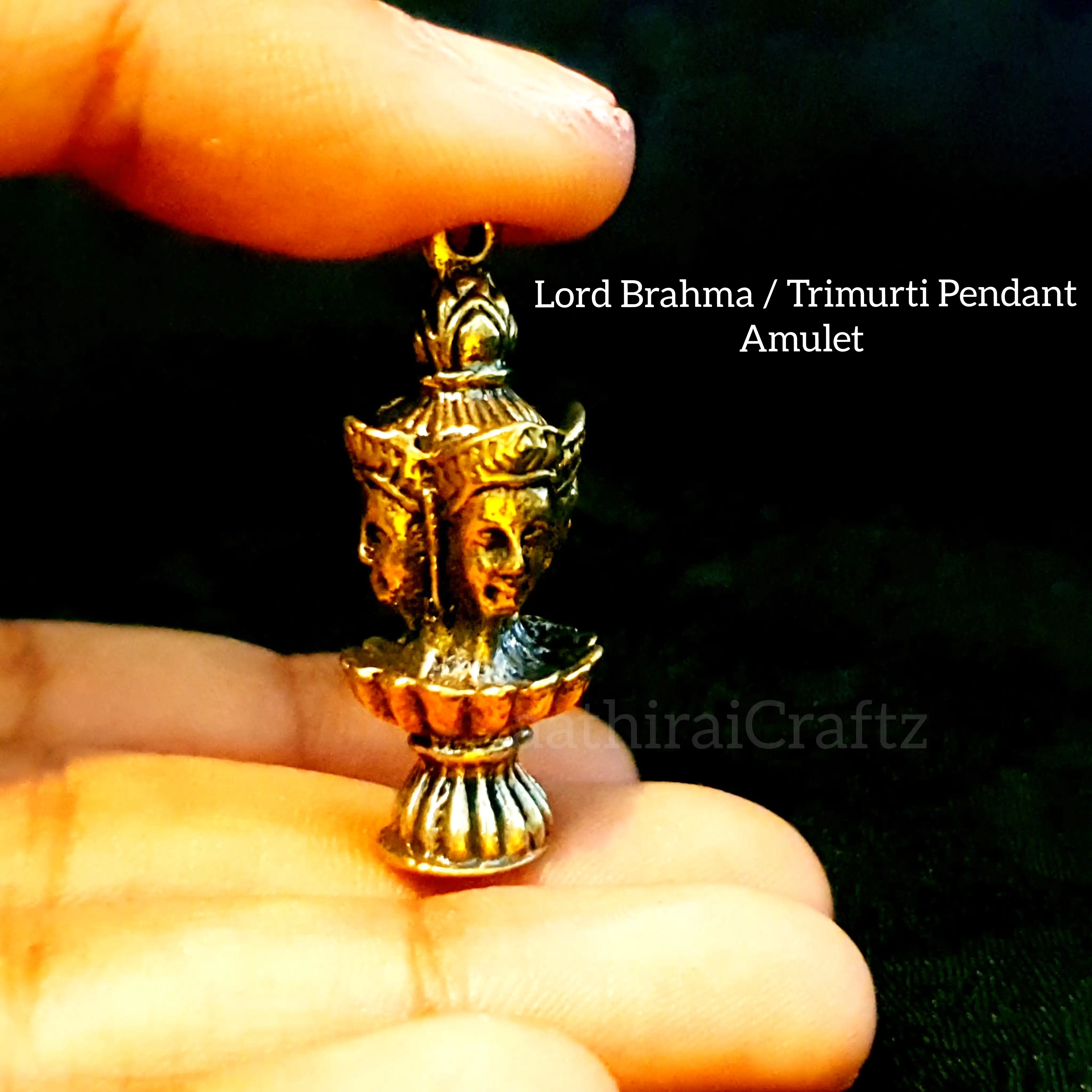 Lord Brahma / Trimurti Pendant Amulet Miniature - image 4