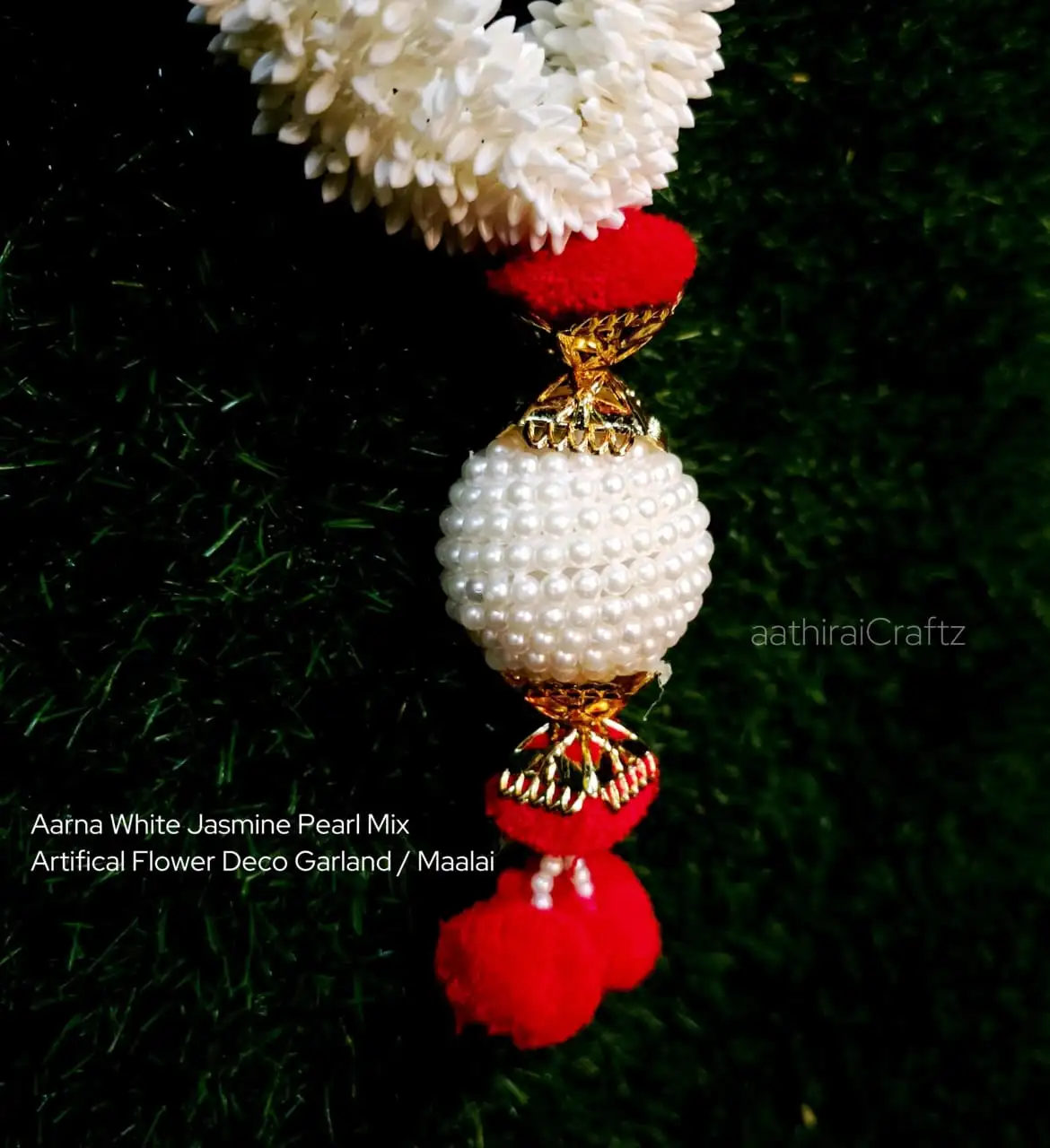 Aarna White Jasmine Pearl Mix Artifical Flower Deco Garland - image 3