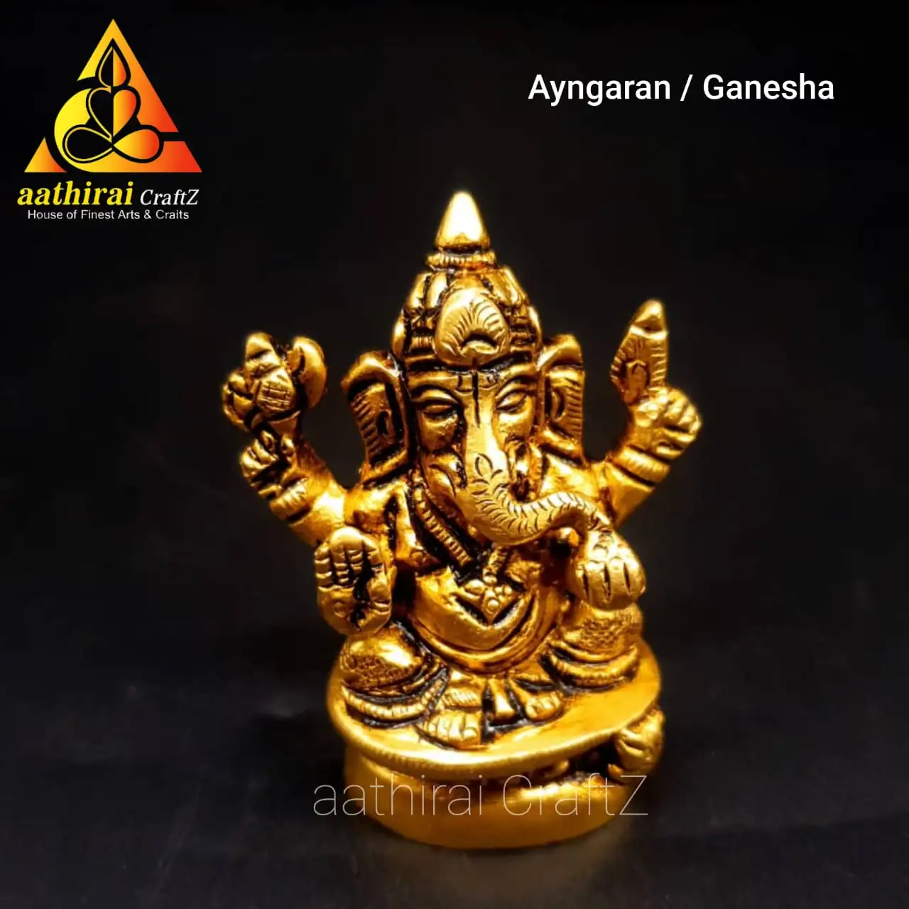Laxmi Ganesha Idol Brass Antique Finish - image 3