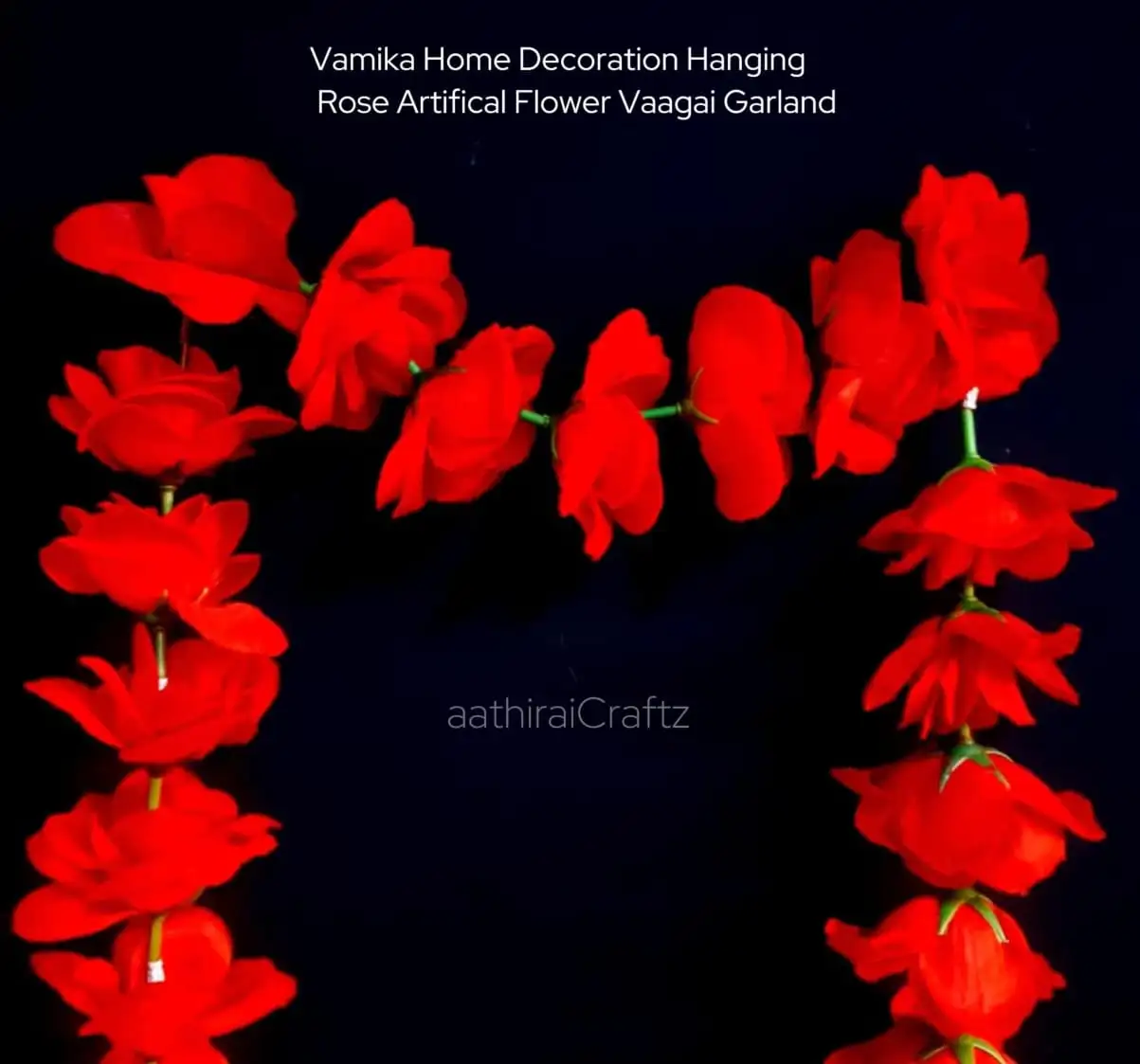 Vamika Home Decoration Hanging Rose Garland - Red - image 2