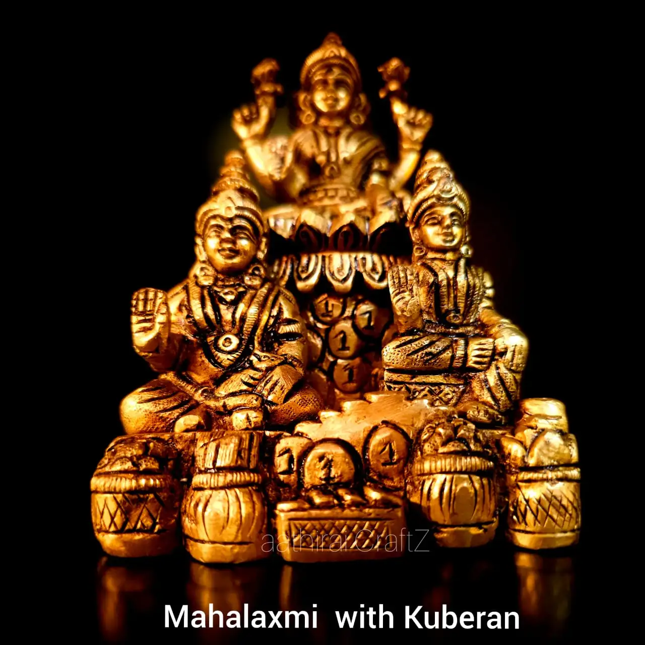 Mahalaxmi with Kuber / Kuber Lakshmi Statue - image 4