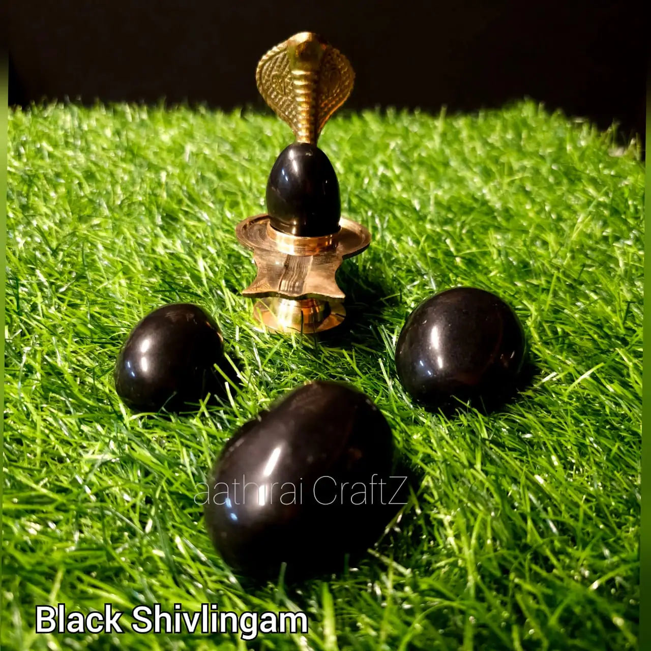 Black Shivalingam Pure Black Shivalingam / Lingam - Large