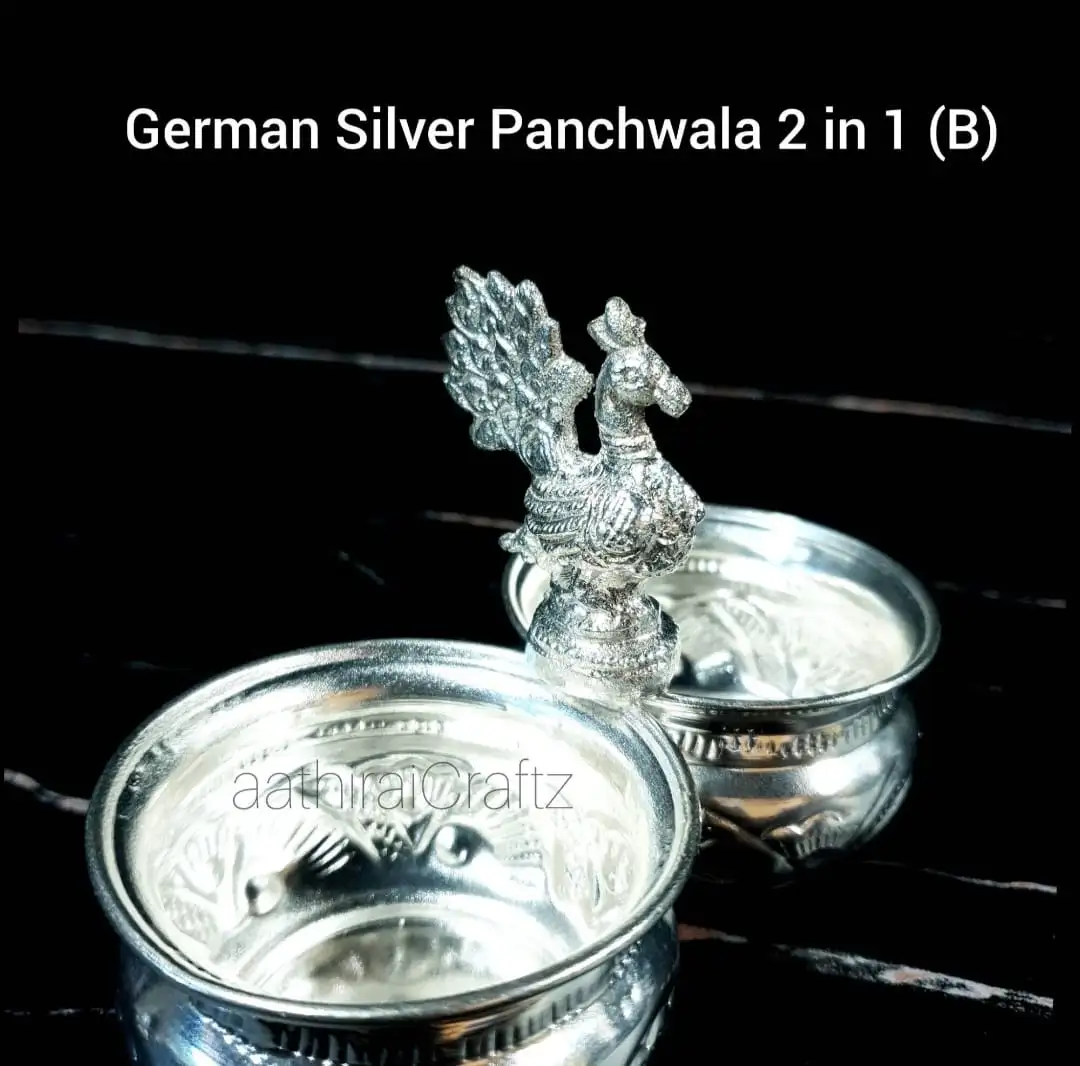 Traditional German Silver Panchwala / Kinnam Peacock 2 in 1 - Small - image 5