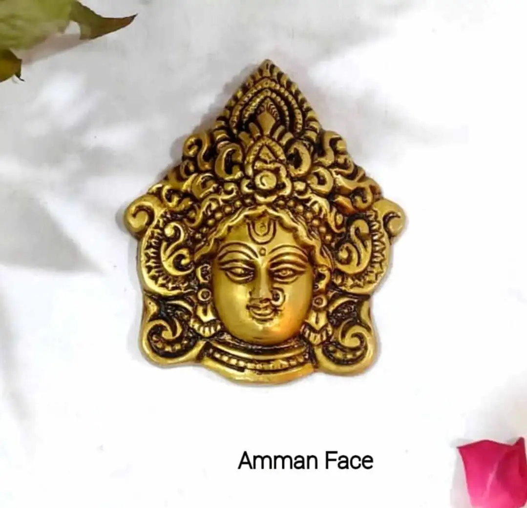 Hanging Durgai Amman Face  Brass Antique Finish - image 3