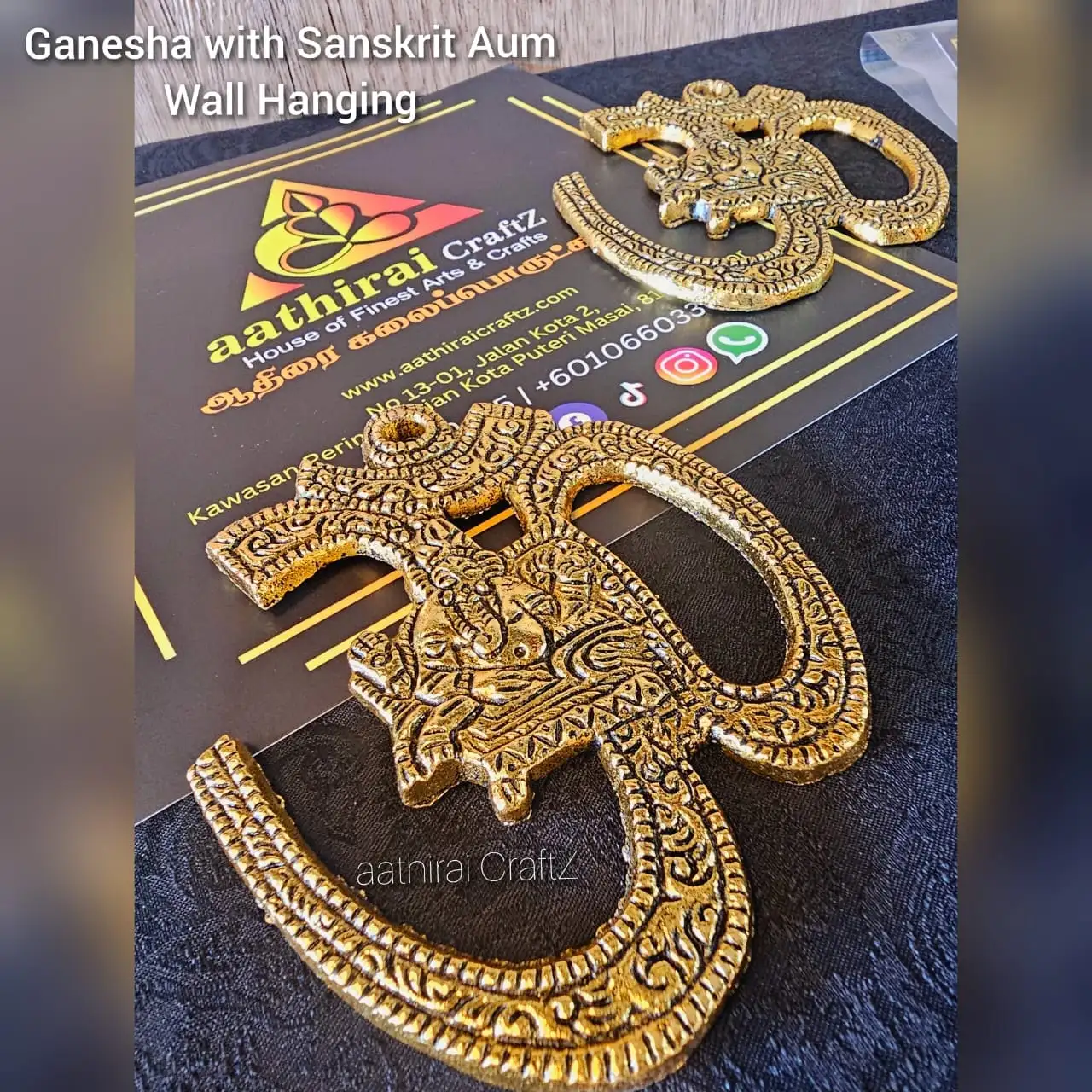 Wall Hanging Sanskrit Ganesha Aluminium Sculpture - image 4