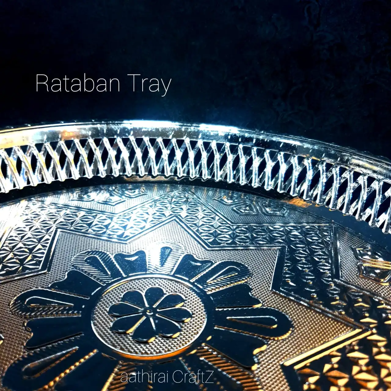 Rataban Silver Pooja / Decorative Plate  Rataban Silver Pooja Tray - image 4