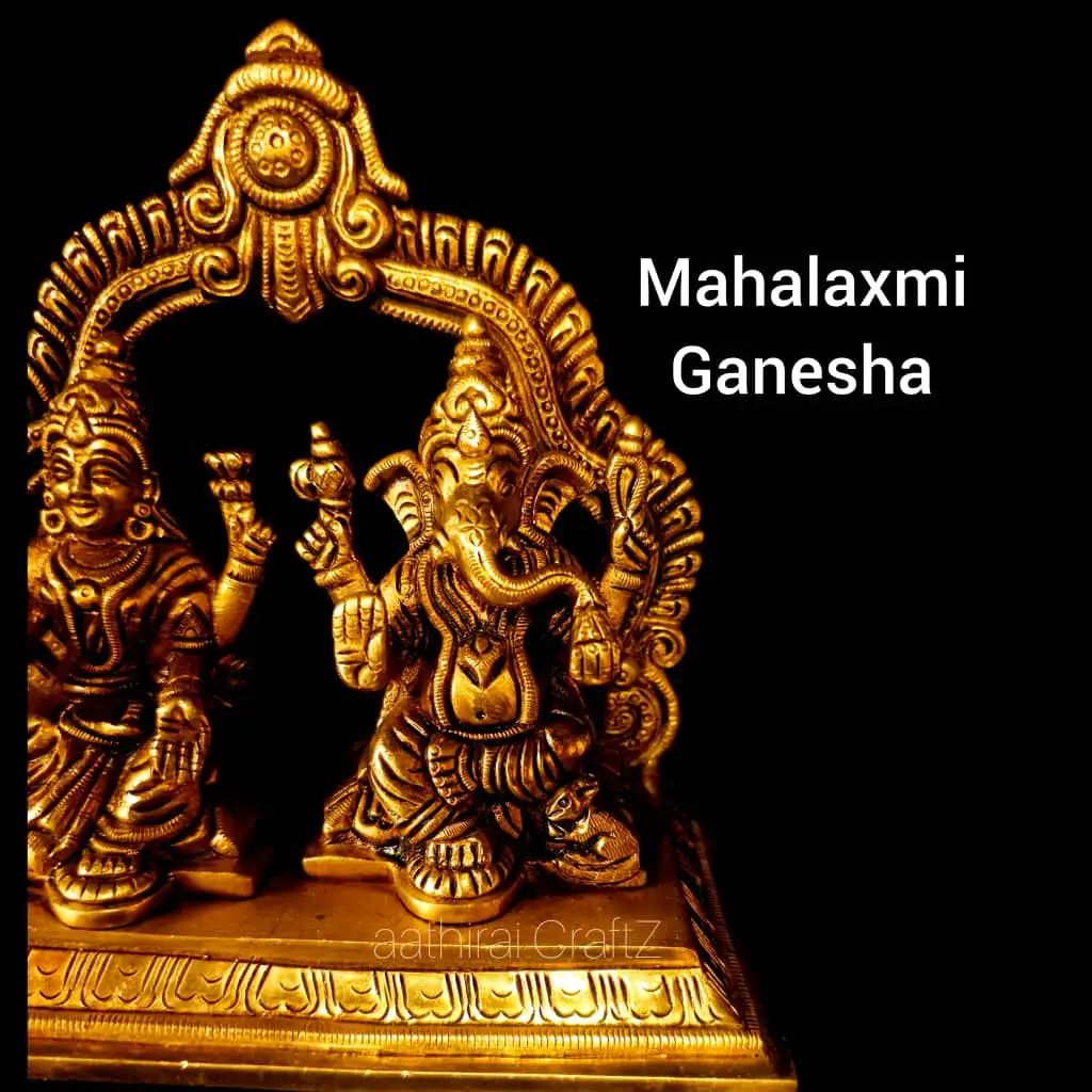 Mahalaxmi Ganesha / Frame Laksmi Ganesha Statue - image 4