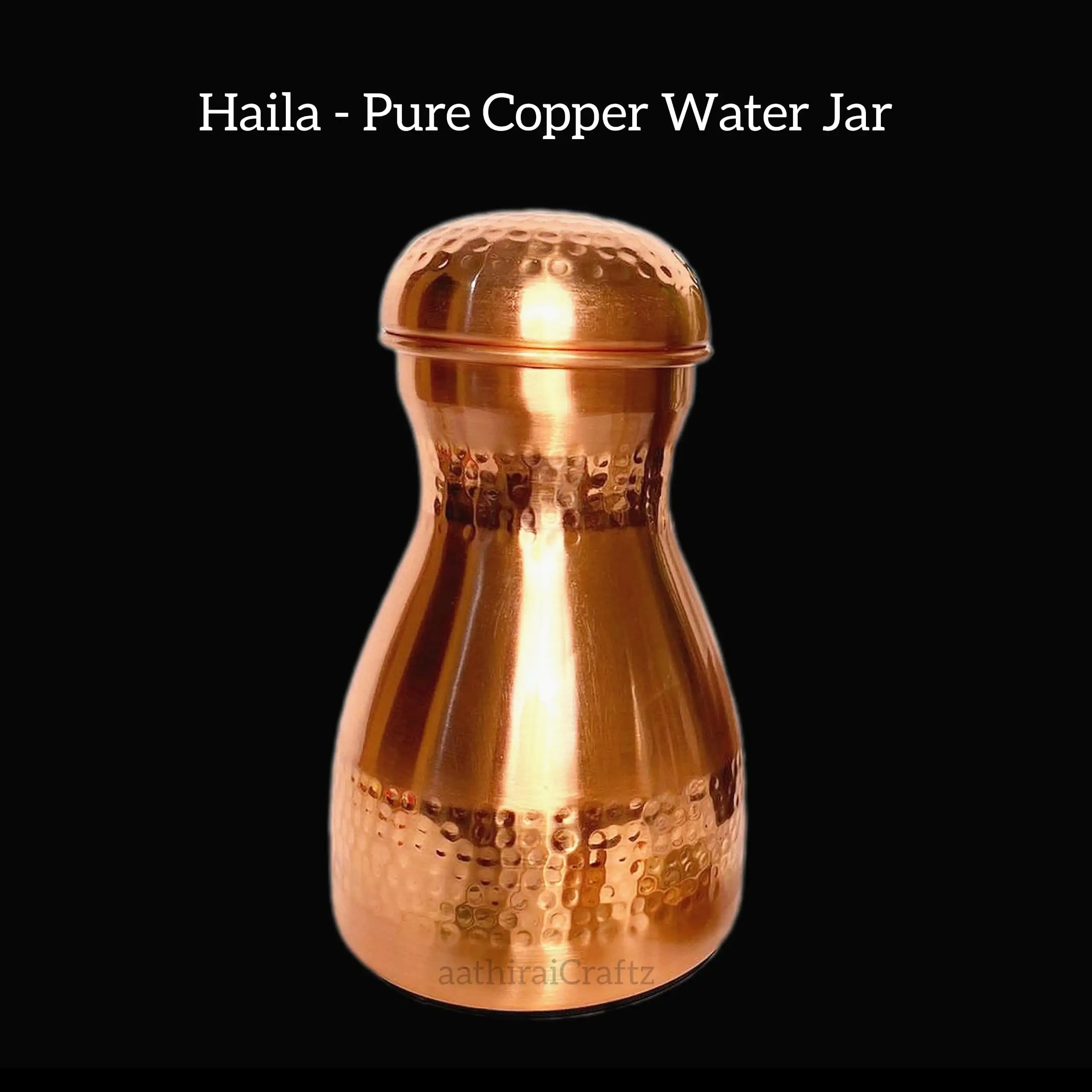 Haila - Pure Copper Hammered Matka Bedroom Jar - image 3