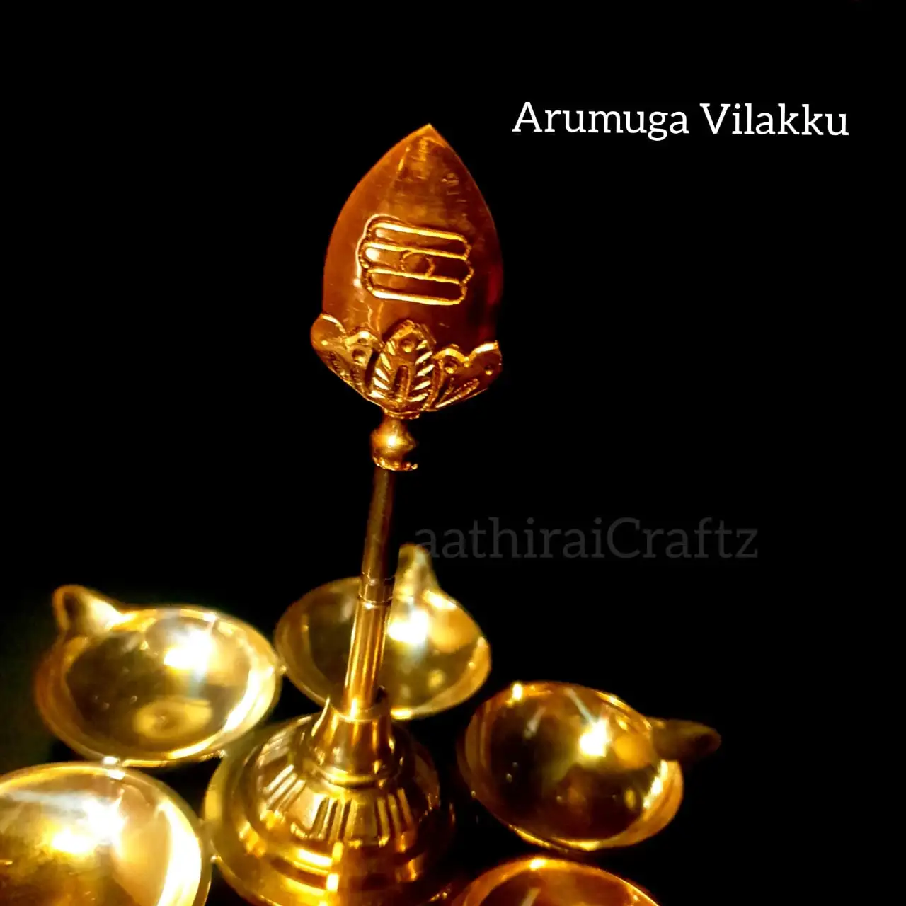 Arumuga Brass Antique Finish Vilakku - image 3