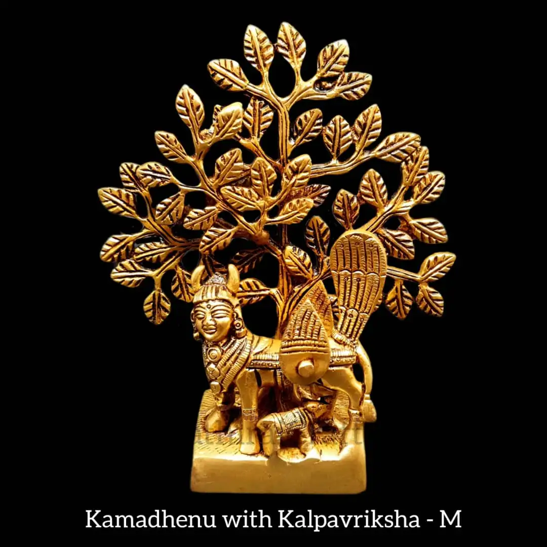 Kamadhenu with Kalpavriksha Tree / Karpaga Virutcham Brass