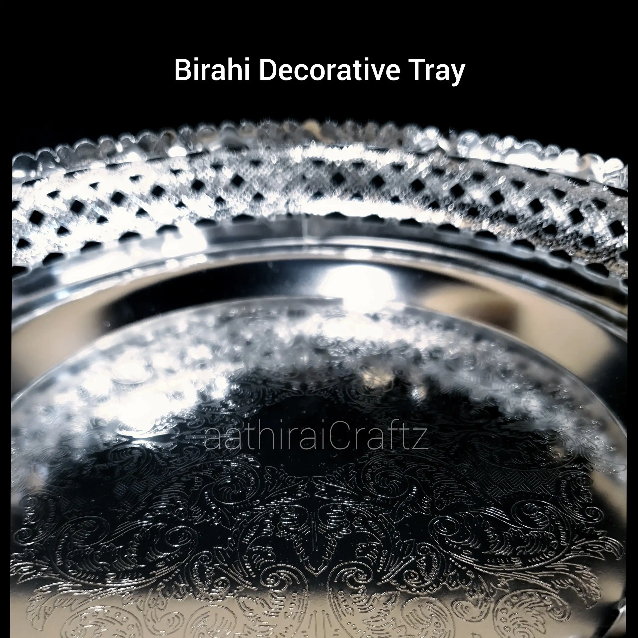 Birahi Decorative Tray / Birahi German Silver Pooja Tray - image 3