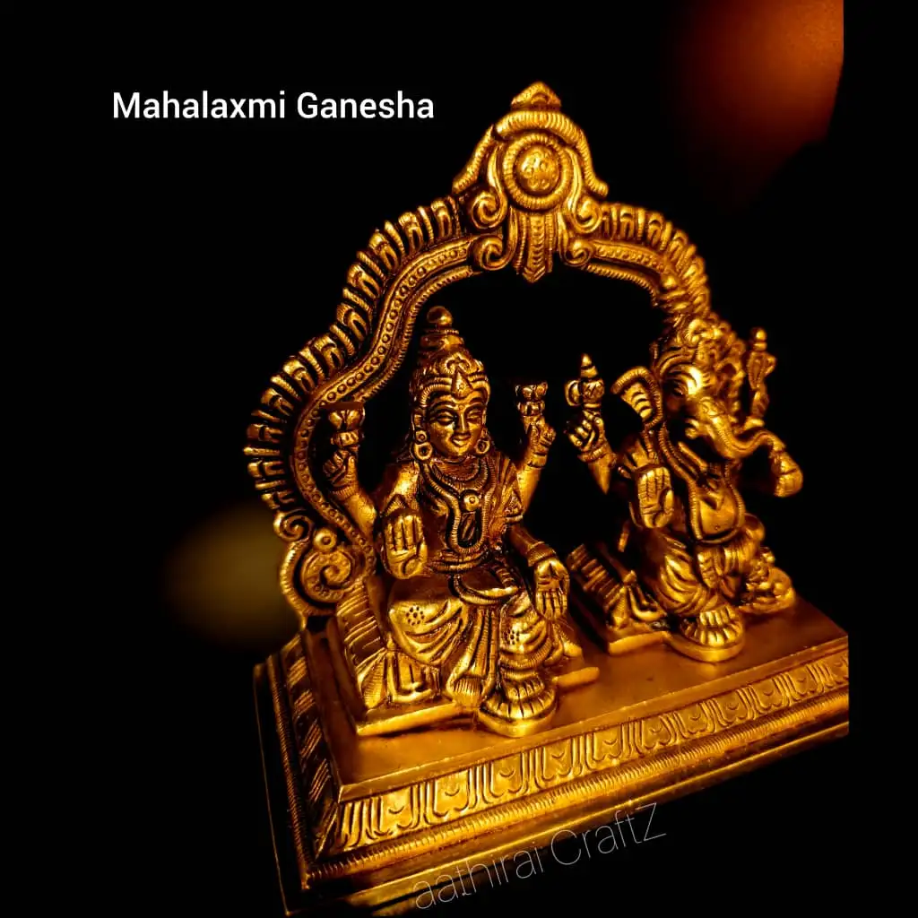 Mahalaxmi Ganesha / Frame Laksmi Ganesha Statue - image 2