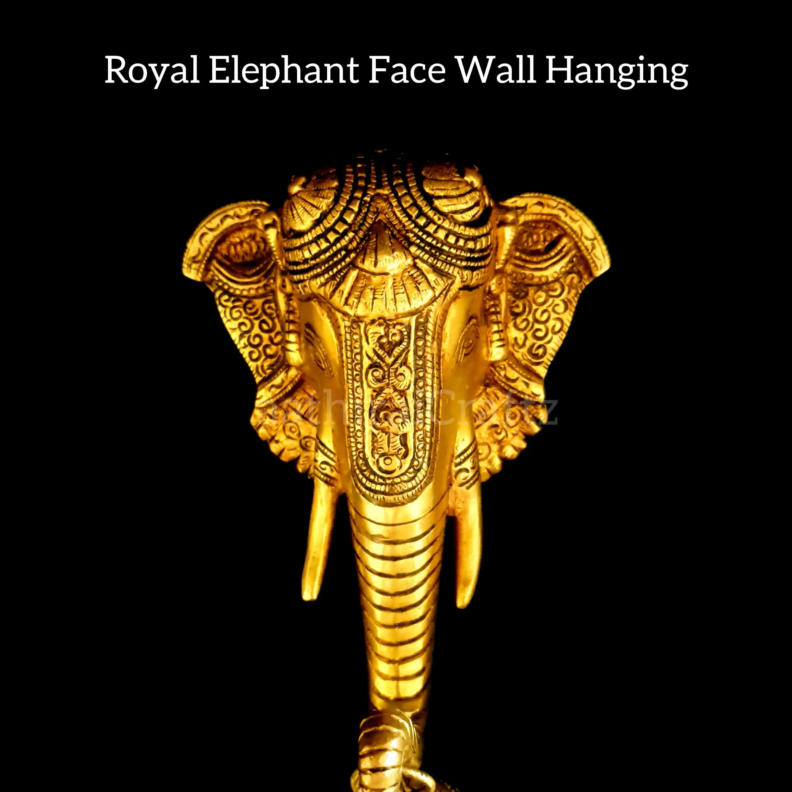 Royal Elephant Face Wall Hanging with Bells / Elephant Face Wall Hanging - image 3