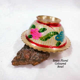 Brass Floral Coloured Bowl - image 2