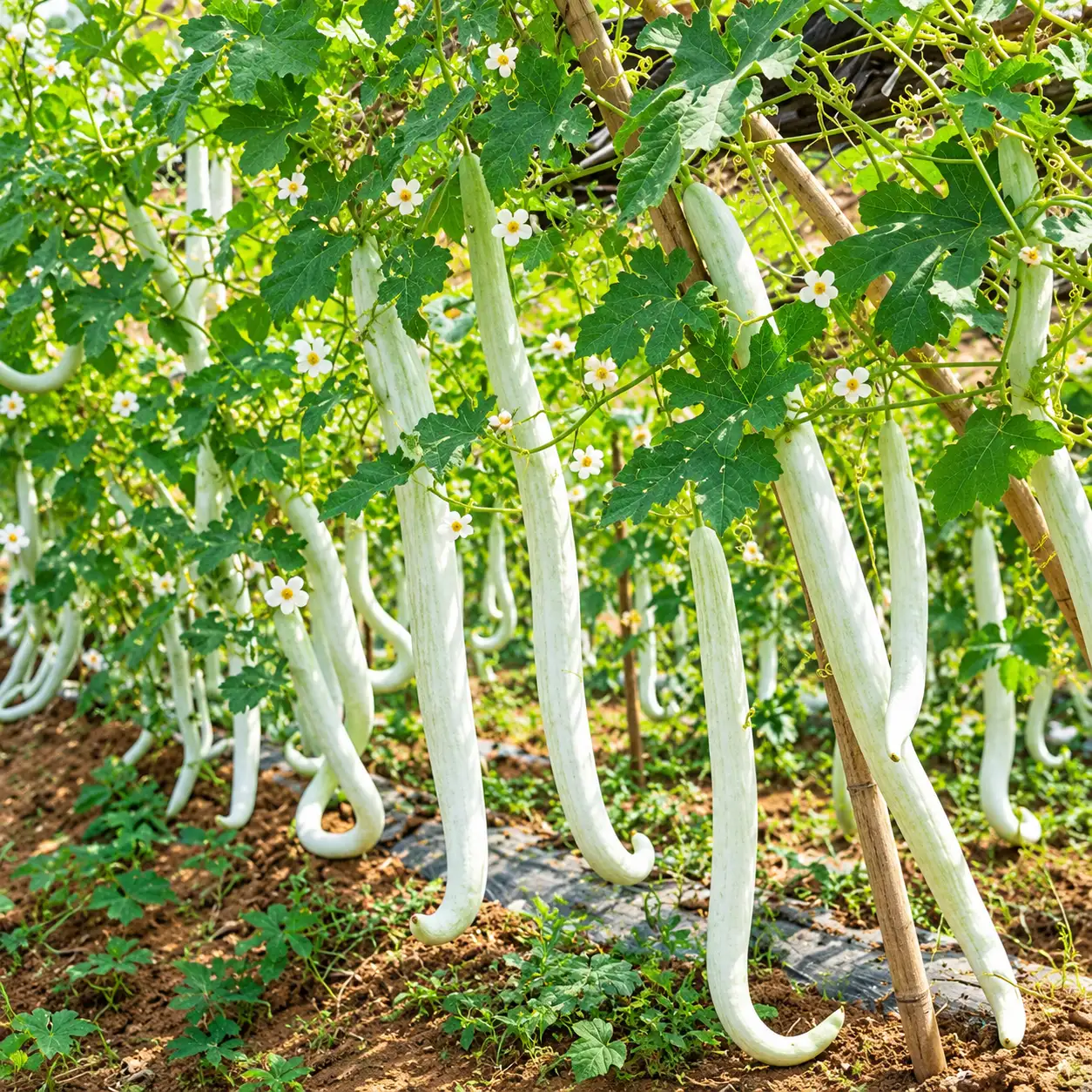 Snake Gourd ( 4 - 5 feet Long - White )